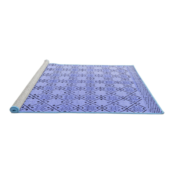 Sideview of Machine Washable Abstract Blue Modern Rug, wshabs4920blu