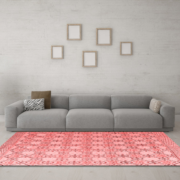 Modern Red Washable Rugs