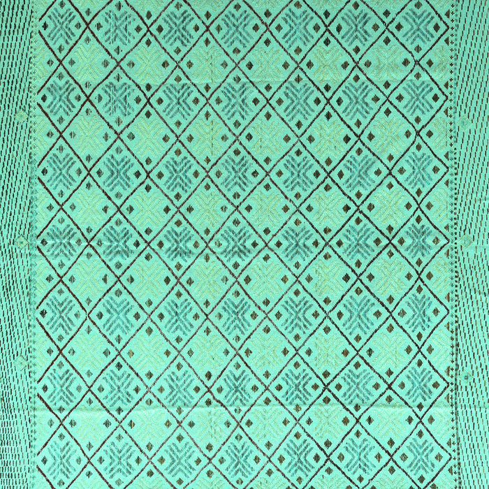 Square Abstract Turquoise Modern Rug, abs4920turq