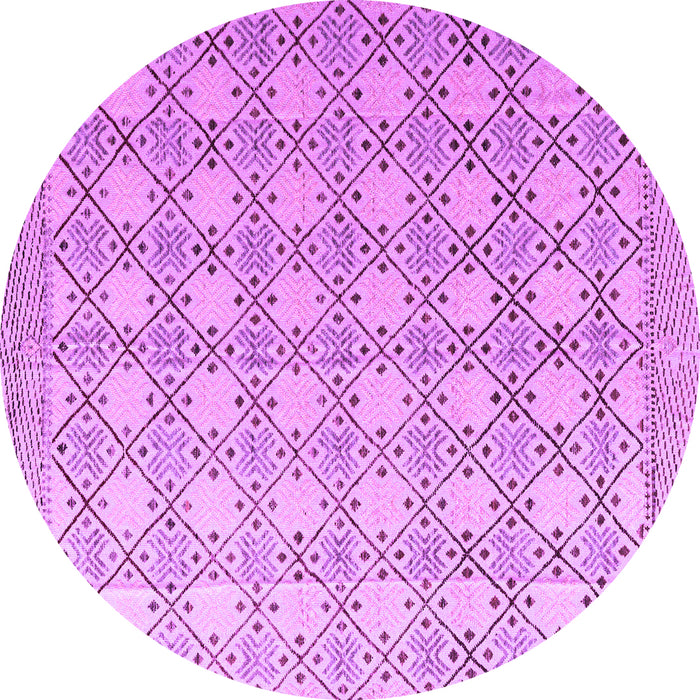 Round Abstract Purple Modern Rug, abs4920pur