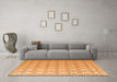 Machine Washable Abstract Orange Modern Area Rugs in a Living Room, wshabs4920org