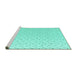 Sideview of Machine Washable Solid Turquoise Modern Area Rugs, wshabs4921turq