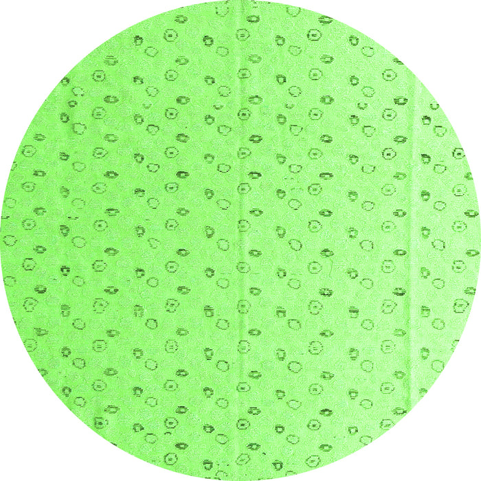 Round Machine Washable Solid Green Modern Area Rugs, wshabs4921grn