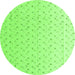 Round Machine Washable Solid Green Modern Area Rugs, wshabs4921grn