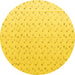 Round Solid Yellow Modern Rug, abs4921yw