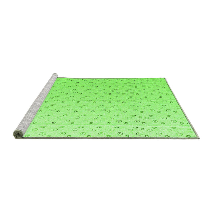 Sideview of Machine Washable Solid Green Modern Area Rugs, wshabs4921grn