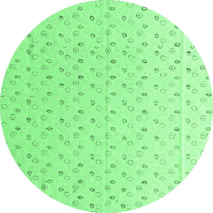 Round Machine Washable Solid Emerald Green Modern Area Rugs, wshabs4921emgrn