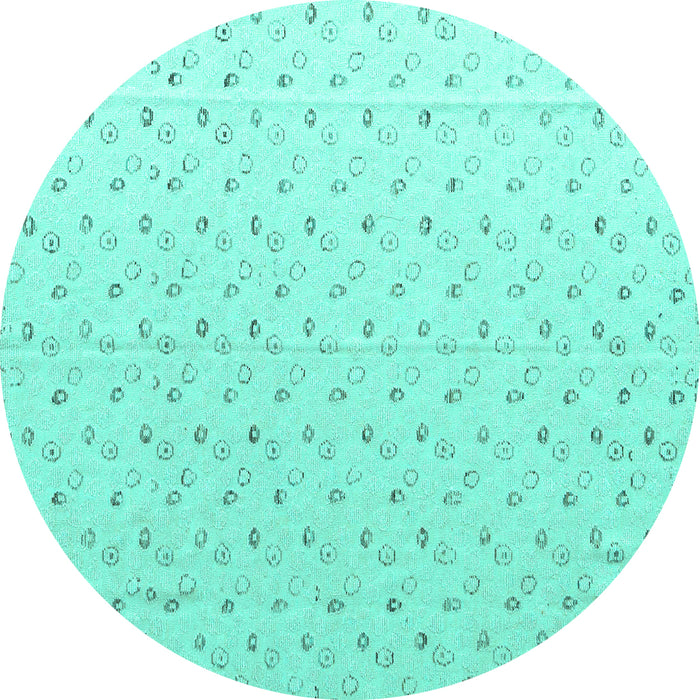 Round Solid Turquoise Modern Rug, abs4921turq