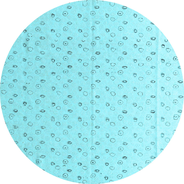 Round Solid Light Blue Modern Rug, abs4921lblu