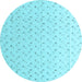 Round Machine Washable Solid Light Blue Modern Rug, wshabs4921lblu