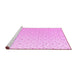 Sideview of Machine Washable Solid Pink Modern Rug, wshabs4921pnk