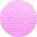 Round Solid Pink Modern Rug, abs4921pnk