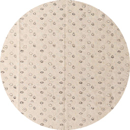 Round Machine Washable Abstract Light Orange Rug, wshabs4921