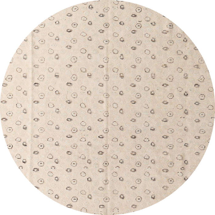 Round Machine Washable Abstract Light Orange Rug, wshabs4921