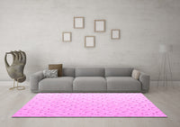 Machine Washable Solid Pink Modern Rug, wshabs4921pnk