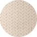 Round Abstract Light Orange Gold Solid Rug, abs4921