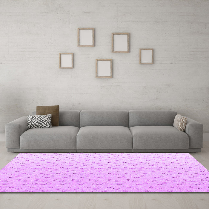 Machine Washable Solid Purple Modern Area Rugs in a Living Room, wshabs4921pur