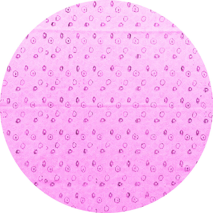 Round Machine Washable Solid Pink Modern Rug, wshabs4921pnk