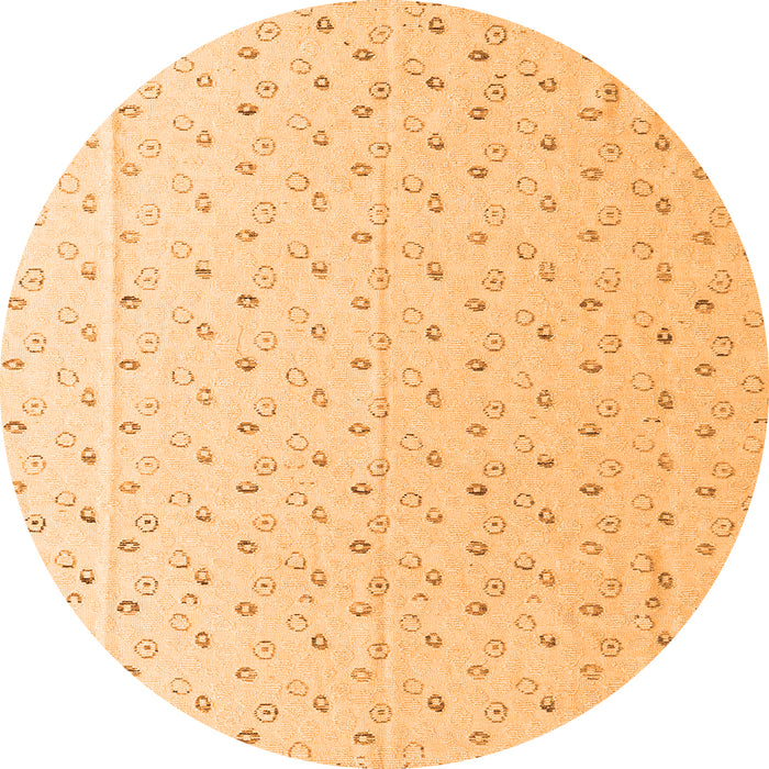 Round Machine Washable Solid Orange Modern Area Rugs, wshabs4921org