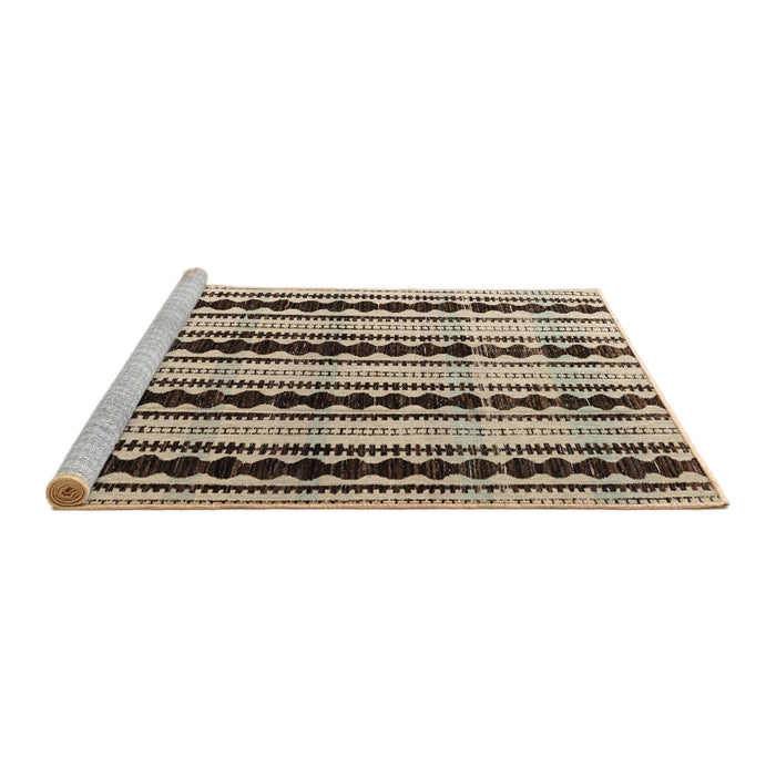 Sideview of Machine Washable Abstract Bakers Brown Rug, wshabs4922