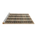 Sideview of Machine Washable Abstract Bakers Brown Rug, wshabs4922