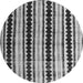 Round Abstract Gray Modern Rug, abs4922gry