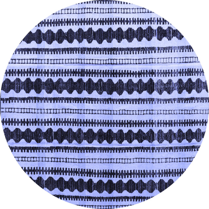 Round Machine Washable Abstract Blue Modern Rug, wshabs4922blu
