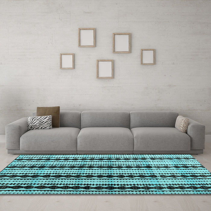 Machine Washable Abstract Light Blue Modern Rug in a Living Room, wshabs4922lblu