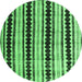 Round Abstract Emerald Green Modern Rug, abs4922emgrn