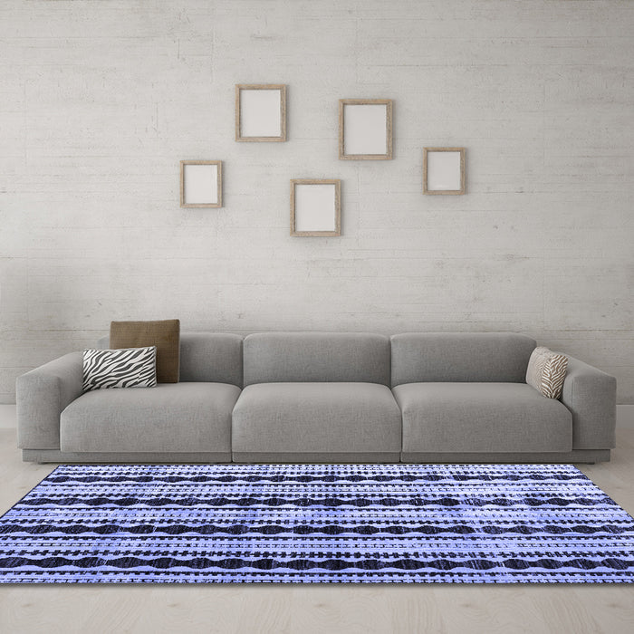 Machine Washable Abstract Blue Modern Rug in a Living Room, wshabs4922blu