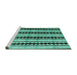 Sideview of Machine Washable Abstract Turquoise Modern Area Rugs, wshabs4922turq