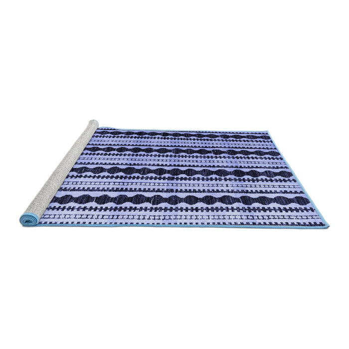 Sideview of Machine Washable Abstract Blue Modern Rug, wshabs4922blu