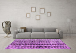 Machine Washable Abstract Purple Modern Area Rugs in a Living Room, wshabs4922pur