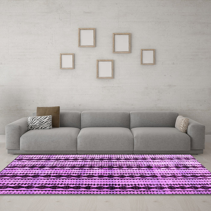 Machine Washable Abstract Purple Modern Area Rugs in a Living Room, wshabs4922pur