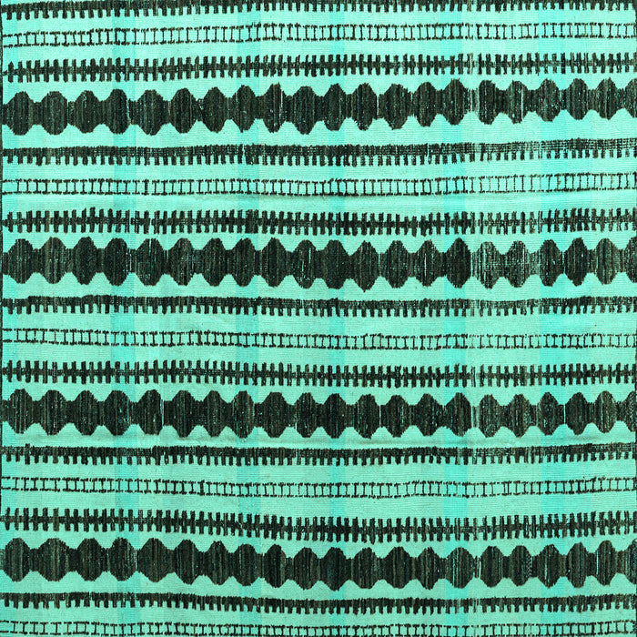 Square Machine Washable Abstract Turquoise Modern Area Rugs, wshabs4922turq
