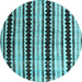 Round Abstract Light Blue Modern Rug, abs4922lblu