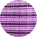 Round Machine Washable Abstract Purple Modern Area Rugs, wshabs4922pur