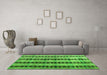 Machine Washable Abstract Green Modern Area Rugs in a Living Room,, wshabs4922grn