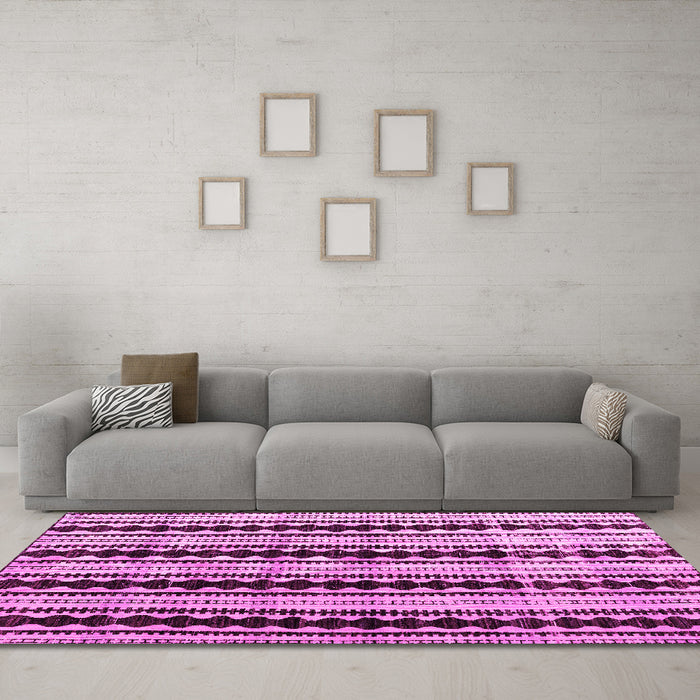 Machine Washable Abstract Pink Modern Rug in a Living Room, wshabs4922pnk