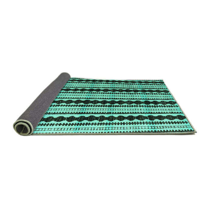 Sideview of Abstract Turquoise Modern Rug, abs4922turq