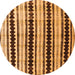 Round Abstract Orange Modern Rug, abs4922org