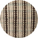 Round Machine Washable Abstract Bakers Brown Rug, wshabs4922