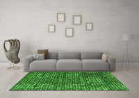 Machine Washable Abstract Green Modern Rug, wshabs4923grn