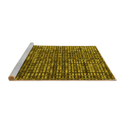 Sideview of Machine Washable Abstract Yellow Modern Rug, wshabs4923yw