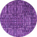 Round Abstract Purple Modern Rug, abs4923pur