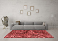 Machine Washable Abstract Red Modern Rug, wshabs4923red