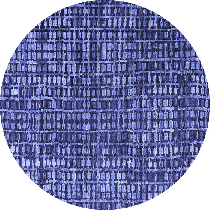 Round Abstract Blue Modern Rug, abs4923blu