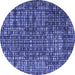 Round Abstract Blue Modern Rug, abs4923blu