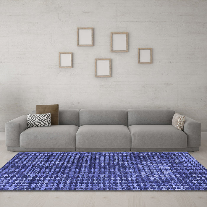 Machine Washable Abstract Blue Modern Rug in a Living Room, wshabs4923blu