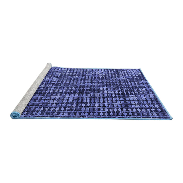 Sideview of Machine Washable Abstract Blue Modern Rug, wshabs4923blu